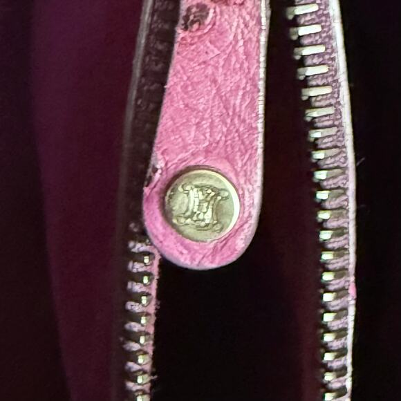 CELINE Michael Kors Boogie Bag Handbag Sd Gm 0097 Exotics Ostrich Purple Italy - Picture 11 of 16